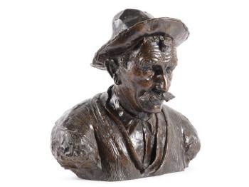 Buste d'homme au chapeau by 
																			Albert Felix Mulot