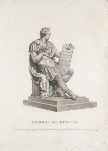 Statua in marmo alquanto maggiore destinata ad essere posto nella sala del Senato di Carolina America by 
																	Luigi Rados