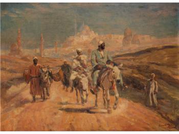 Araber vor der Stadt by 
																			Karoly Cserna
