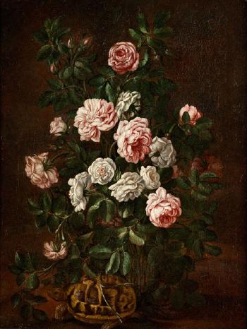 Stillleben mit Rosen und Schildkröte by 
																			Bartolomeo Ligozzi