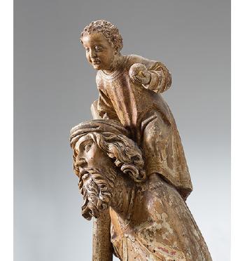 Bedeutende spätgotische Skulptur des Christus tragenden Christophorus by 
																			Jorg Syrlin