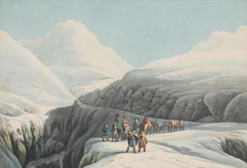 Grande roûte au mont St. Gotthardt, en Suisse, non loin de l'Hospice by 
																	Johann Moritz Gottfried Jentzsch