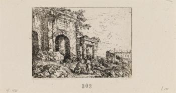 Ruinenlandschaft mit Hirten by 
																	Jonas Umbach