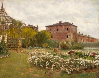 Blühender Garten bei Mantua by 
																	Eugenio Renazzi