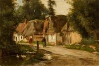 Before the farm by 
																	Emile van Marcke de Lummen