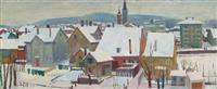 Alter Dorfteil in Töss, Winter. 1965. (the old quarter in the village of Töss, wintertime) by 
																	Hans Affeltranger