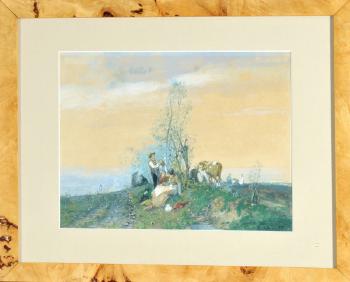 Rastende Bauernleute am Feldrand by 
																	Otto Fedder