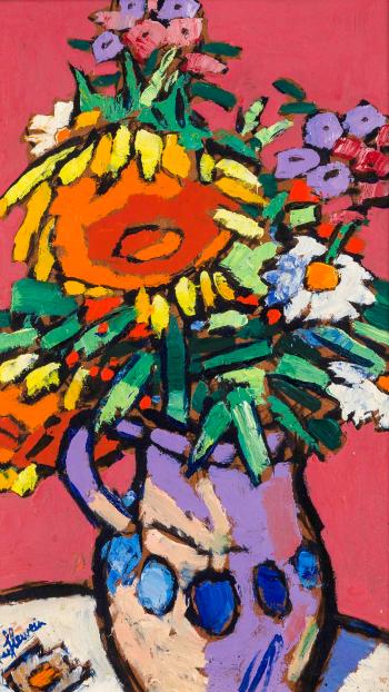 Strauß mit Sonnenblume und Margeriten by 
																	Bernhard Kuhlewein