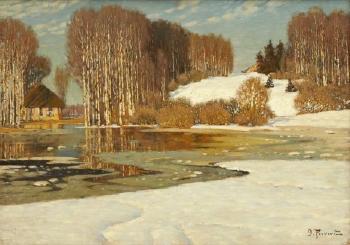 Winter landscape by 
																			Vilhelms Purvitis