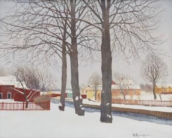 Vintermotiv från Trosa by 
																			Reinhold Ljunggren