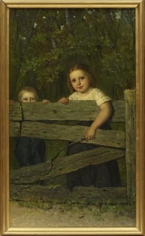 Barn vid grind by 
																			Ludovians Johannes van Erven Dorens