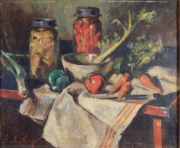 Still life of fruits and vegetables by 
																			Alexander Vago