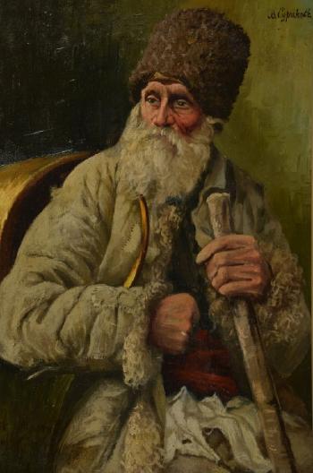 Le vieux cosaque by 
																	Vasilii Ivanovich Surikov