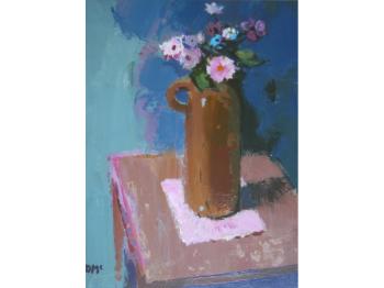Flowers in a tall jug by 
																	Donald McIntyre