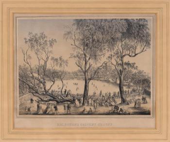 Melbourne cricket ground 1st January 1864 by 
																	Charles Troedel