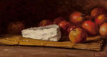 Still Lifes (Cheese and Berries) (two works) by 
																			Alfred de Maghellen