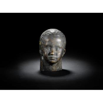 Untitled (Head of a girl) by 
																			Khaled Al-Rahhal
