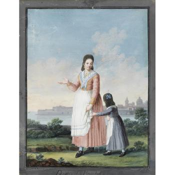 Donna di Brindisi;  Donna di Traetto e veduta della scala del Garigliano; and  Donne di S.Magno by 
																			Alessandro d'Anna