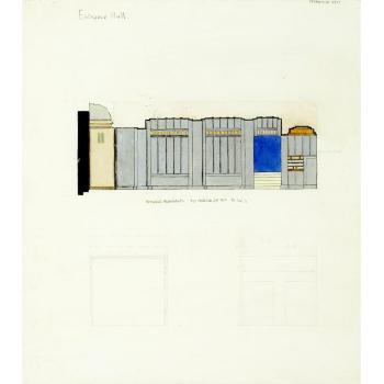 Design for an entrance hall, 10 Adelaide Rd NW3 by 
																	Arnold Auerbach