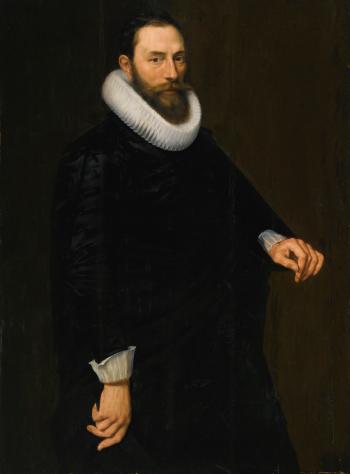 Portrait of a bearded Gentleman, three quarter length, wearing a ruff by 
																	Cornelis van der Voort