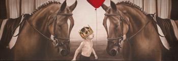 Untitled (Horses and Child with Crown and Balloon) by 
																	Roy Nachum