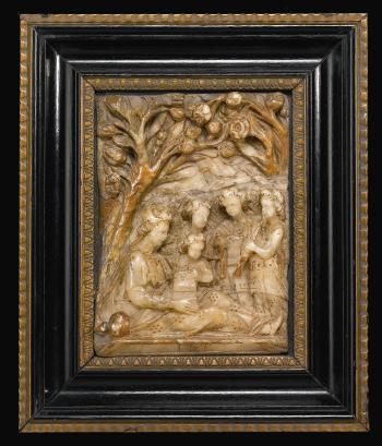 Three Reliefs with The Virgin and Child Accompanied by Angels, The Last Supper, and The Entombment by 
																	Lievin van Eeghem