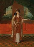 Lady of a harem in Turkish costume by 
																			Jan Baptiste Vanmour