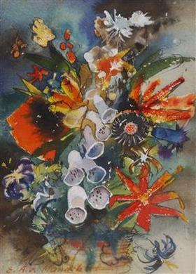 Blumenstrauß in Vase by 
																			Ernst August Mandelsloh