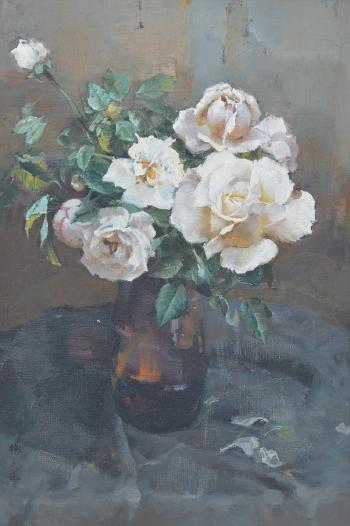 Vase of Roses by 
																	 Yang Keshan