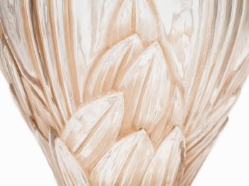 Crystal Vase with Floral Décor by 
																			Andre Hunebelle