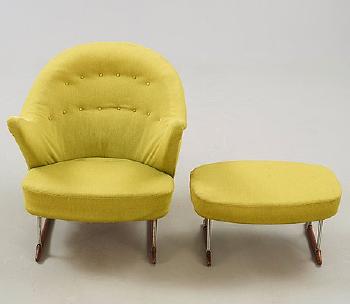 An Easy Chair with Ottoman by 
																			Borge Mogensen