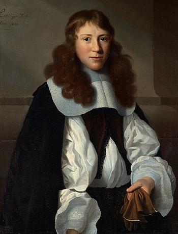 Portrait of a young man with gloves by 
																			Isaak Luttichuys