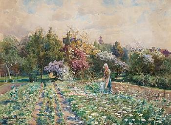 In the garden, scene from Visby by 
																			Anna Gardell-Ericson