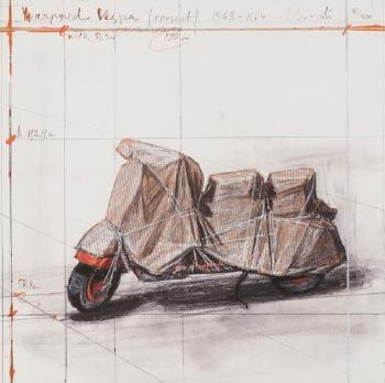 Wrapped Vespa, Project; 1963-64 by 
																	 Jeanne-Claude