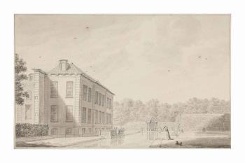 The side elevation of a country house by 
																	Cornelis Pronk