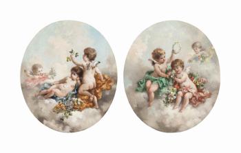 Putti disporting in the clouds by 
																	Charles Augustus Henry Lutyens