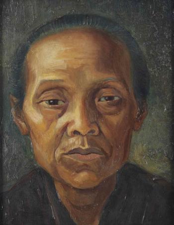 Portrait of an Indonesian lady by 
																	Piet Ouborg