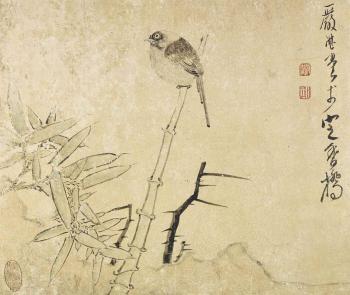 Oiseau Sur Bambou by 
																	 Yan Zhan