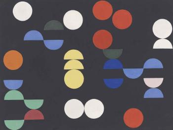 Composition à cercles et demicercles by 
																	Sophie Taeuber-Arp