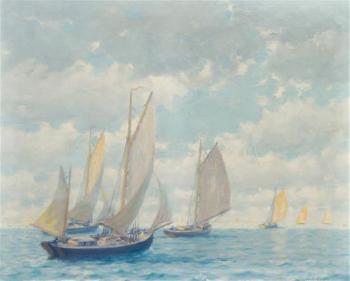 Departure of the Fishing Fleet off Cape Cod, Mass. by 
																	David Ericson