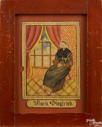 Portrait of Maria Siegfried seated before a draped window by 
																	 Reading Artist