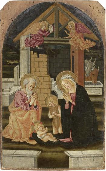 Natività con gli Angeli by 
																	 Pseudo Pier Francesco Fiorentino