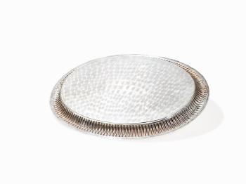 A large oval silver tray by 
																			 Edzard Gmbh & Co