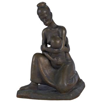 Kneeling mother by 
																			Hayward L Oubre