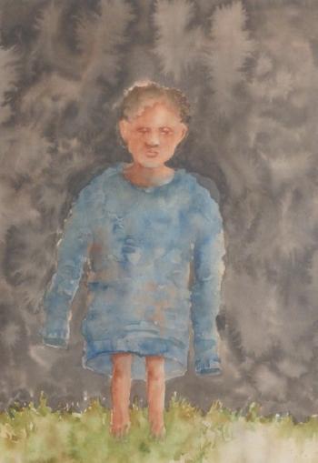 Enfant au pull bleu by 
																	Michael Kalmbach