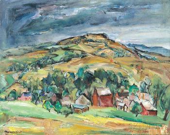 Vermont Farm under a Stormy Sky by 
																	Marion Huse