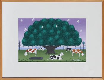 Cows under a tree by 
																			Edgar Calhado