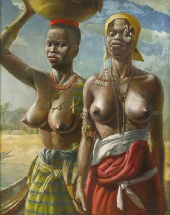 Two sisters, West Africa by 
																			Victor Elford