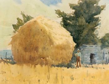 The haystack by 
																	John Roy Eldershaw
