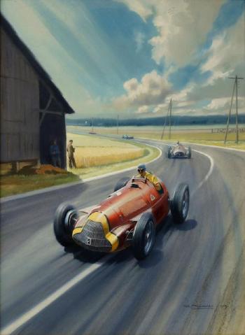 Juan Manuel Fangio: French Grand Prix by 
																	Roy Nockolds